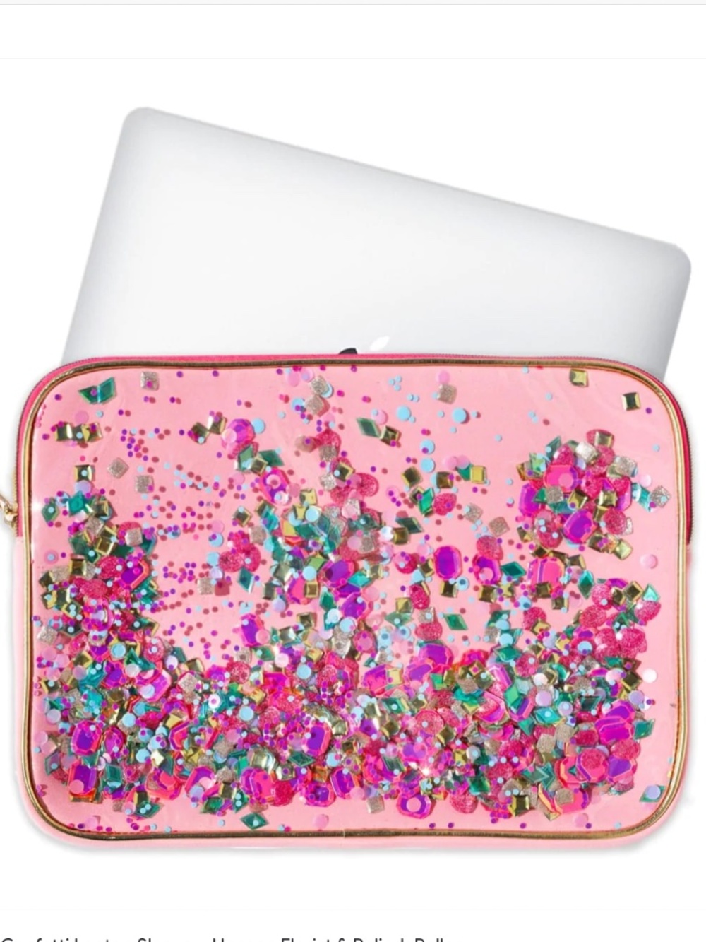 Packed Party confetti laptop sleeve, pink